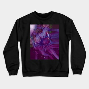 Abstract Ballerina Painting in Purple/Magenta Crewneck Sweatshirt